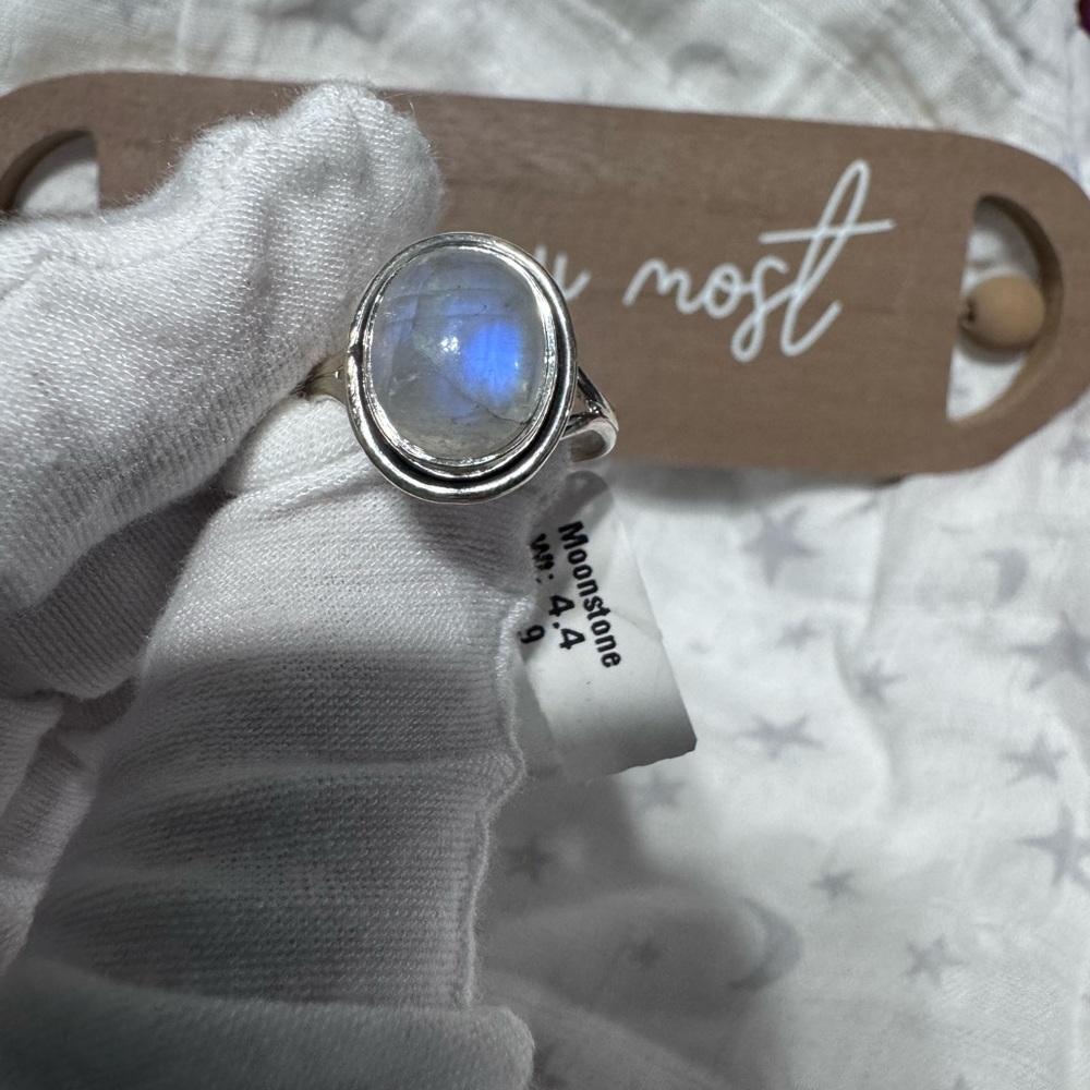 Silver Moonstone Ring
